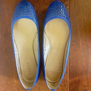 J. Crew Blue Leather Flats